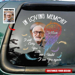 In Loving Memory Half Of My Heart Is In Heaven With My Angel - Personalized Decal, Memorial Gift