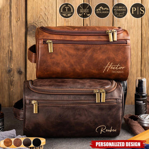 Personalized Men's Leather Toiletry Bag-Gift for Men