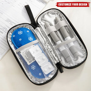 Personalised She Is A Fighter Bible Verses Insulated Insulin Pen Cooler Travel Case with Name Motivational Gift for Women Diabetics