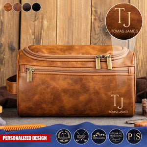 Personalized Men's Leather Toiletry Bag-Gift for Men