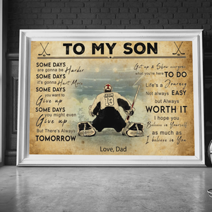 Custom Personalized Ice Hockey Poster, Gifts For Hockey Goalies