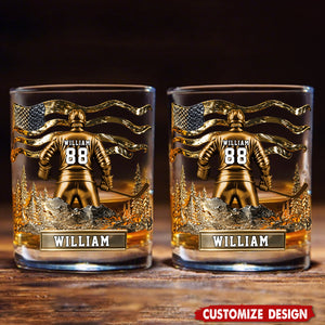 Hockey Whiskey Glass - Personalized Gifts For Hockey Lovers