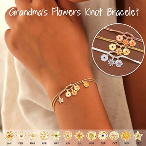 Personalized Birth Flowers Knot Bracelet-Mother's Day Gift