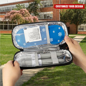 Personalised She Is A Fighter Bible Verses Insulated Insulin Pen Cooler Travel Case with Name Motivational Gift for Women Diabetics