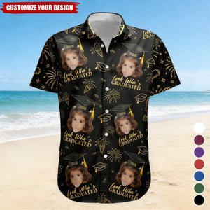 Graduation Matching Shirt With Photo - Vintage Childhood Themed - Personalized Hawaiian Shirt