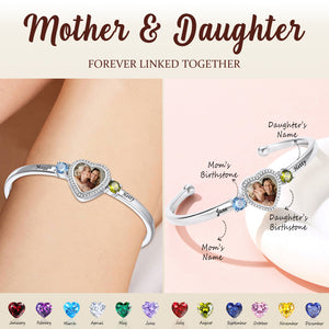 Personalized Heart Birthstone Bracelet-Gift For Mom, Grandma