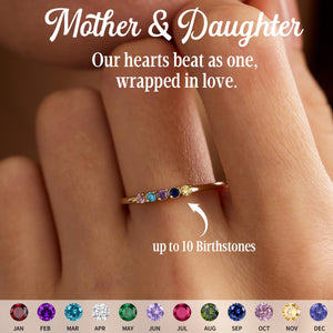 Personalized Tiny Birthstone Ring, Family Birthstone Ring, Mother's Gift