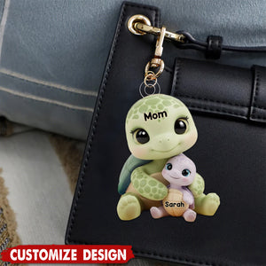 Mama Turtle - Personalized Mother Keychain