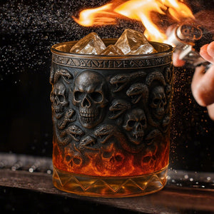 Serpent and Skull Whiskey Glass