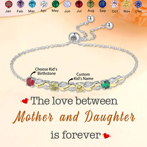 Infinity Bracelet with Birthstones Personalized Family Bracelet - Gift For Mom,Grandma