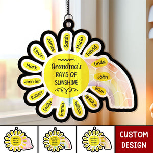 Grandma's Rays Of Sunshine - Personalized Window Hanging Suncatcher Ornament
