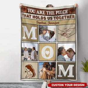 Holding Us Together - Personalized Photo Blanket for Mom - Mother's Day
