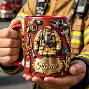 Personalized Fire Fighter Mug, Firefighter Gift Idea, Fireman Coffee Mug