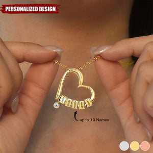 Personalized Name Hearts Christmas Necklace-Gift For Family
