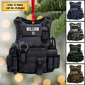 Police Bulletproof Vest, Personalized Ornament, Gift For Police Officers