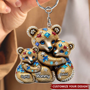 Mommy, My Safe Place - Family Personalized Shaped Acrylic Keychain - Mother's Day, Gift For Mom, Grandma