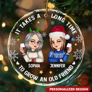 It Takes A Long Time To Grow An Old Friend Christmas - 2024 New Release Personalized Circle Ornament