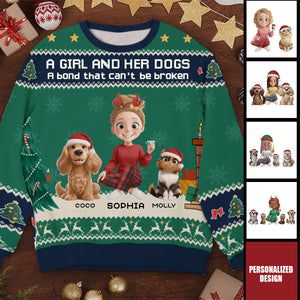A Girl And Her Dog Christmas-Personalized Unisex Ugly Sweatshirt