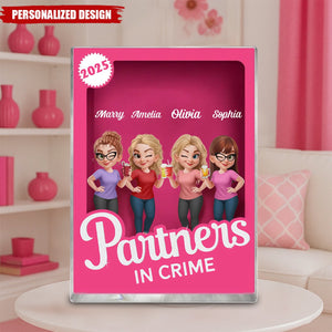 Custom Partner In Crime Rectangle Shaped Acrylic Plaque - Personalized Best Friend Birthday Gifts