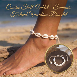 Cowrie Shell Anklet Adjustable Summer Festival Vacation Bracelet