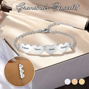 Personalized Multiple Name Love Heart Bracelet-Gift For Mom