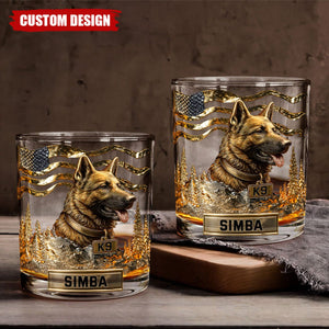 Love My Dog - Personalized German Shepherd Dog Whiskey Glass