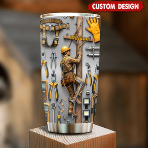 Strength Of The Line - Personalized Lineman Tumbler