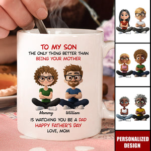 To My Son Cartoonize-Personalized Coffee Mug