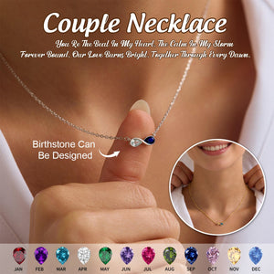 Personalized Couples Infinity Birthstone Necklace