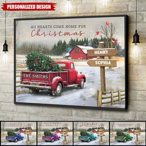 Personalized Family Farm Christmas Truck Poster-Gifts For Truck Lover