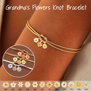Personalized Birth Flowers Knot Bracelet-Mother's Day Gift