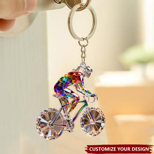 Personalized Bicycle Crystal Keychain - Gift for Cycling Enthusiast And Cyclist