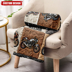 Personalized Motorcycle Blanket - Gift For Biker