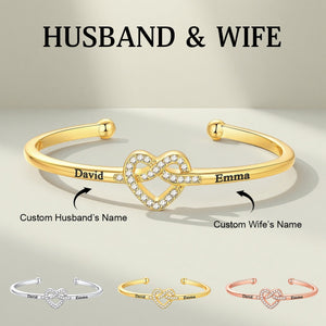 Love Knot Bracelet-Personalized Copule Bracelet-Gift For Lover