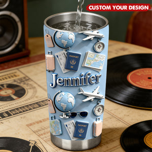 Just A Girl Who Loves Travelings - Personalized Travelling Full Print Tumbler