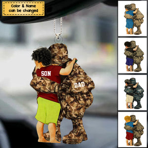 Personalized Military Dad & Son, Army Dad, Veteran Dad Acrylic Ornament