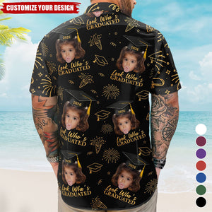 Graduation Matching Shirt With Photo - Vintage Childhood Themed - Personalized Hawaiian Shirt