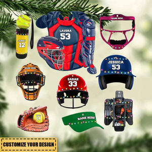Softball Gear - Personalized Christmas Ornament - Gift For Softball Lovers