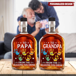 To My First And Forever Hero-Personalized Whiskey Bottle-Gift For Dad,Grandpa