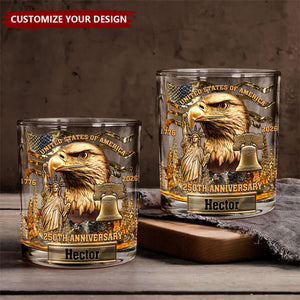Eagle & Liberty - Personalized Bald Eagle Whiskey Glass
