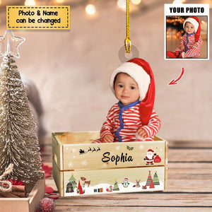 Christmas Eve Box - Personalized Custom Photo Mica Ornament - Christmas Gift For Kid, Family Members