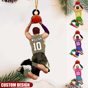 Personalized Name, Number & Appearance - Acrylic Christmas / Car Oranment - Gift for Basketball Lovers