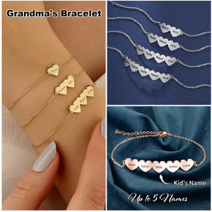 Personalized Multiple Name Love Heart Bracelet-Gift For Mom