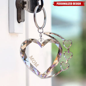 Sparkling Hearts-Personalized Family Transparent Keychain