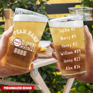 Baseball Coach-Personalized Beer Glass-Baseball Coach gift