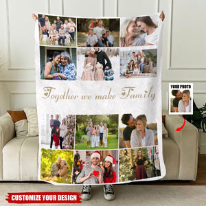 Personalized 12 Photos Collage Super Soft Blanket with Text Mother's Day Gift for Family Friend
