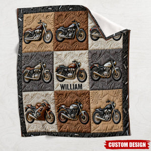 Personalized Motorcycle Blanket - Gift For Biker