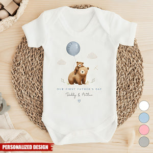First Fathers Day-Personalized Baby Onesie And Sleepsuit