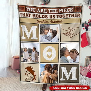 Holding Us Together - Personalized Photo Blanket for Mom - Mother's Day