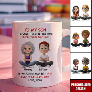 To My Son Cartoonize-Personalized Coffee Mug